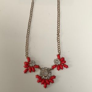 Red statement necklace